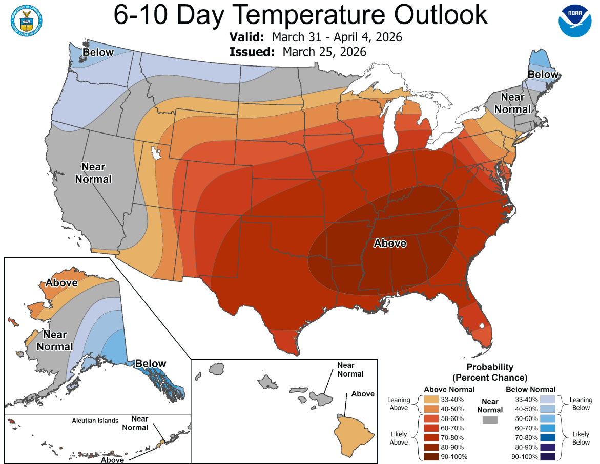 March 25, 2026, NOAA Weather Outlooks