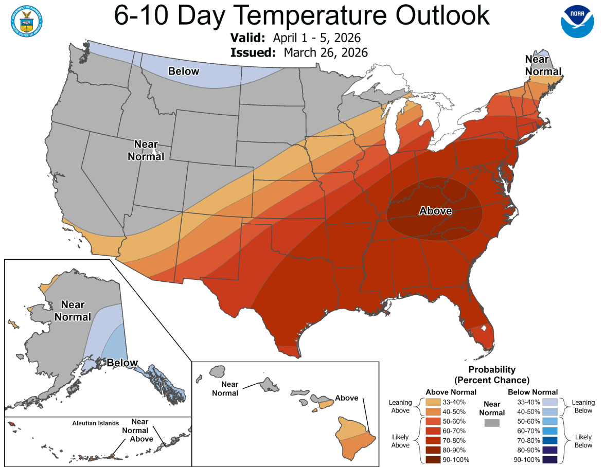 March 26, 2026, NOAA Weather Outlooks