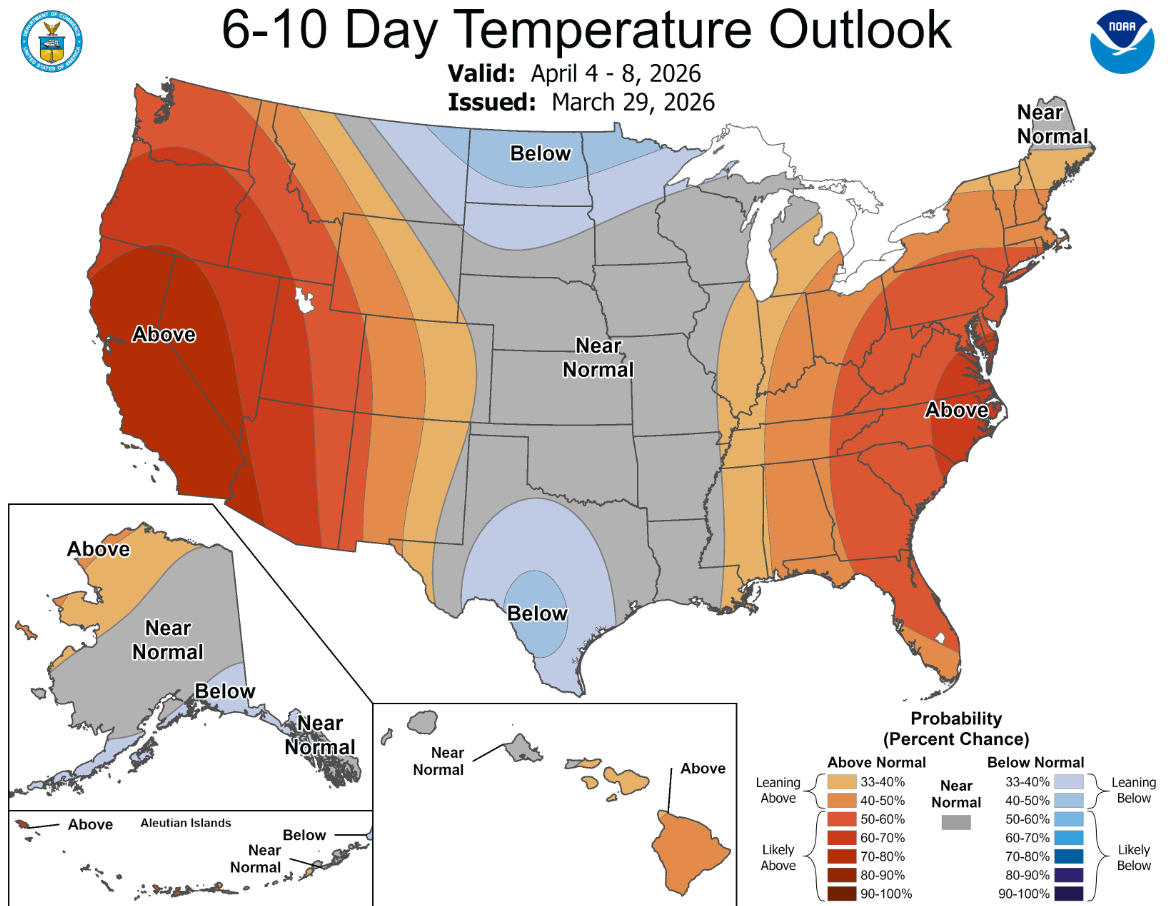 March 29, 2026, NOAA Weather Outlooks